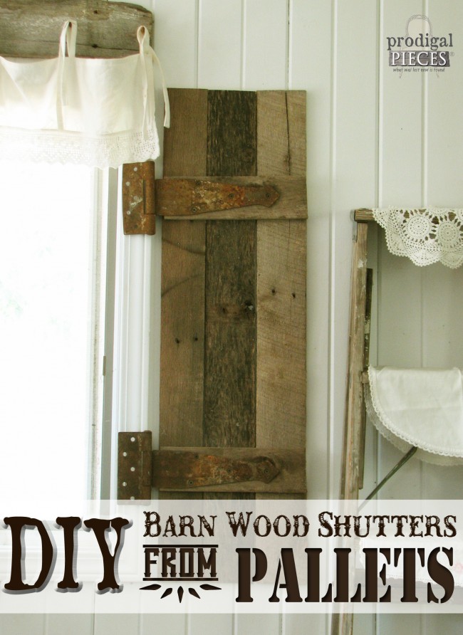 DIY Barn Wood Shutter from Pallets by Prodigal Pieces www.prodigalpieces.com #prodigalpieces
