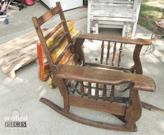 Antique Morris Rocker Base Repurposed by Prodigal Pieces | www.prodigalpieces.com