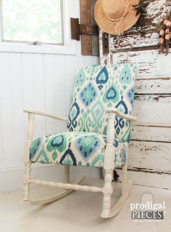 Worn-out Art Deco Rocking Chair Gets a Modern Ikat Facelift by Prodigal Pieces | www.prodigalpieces.com