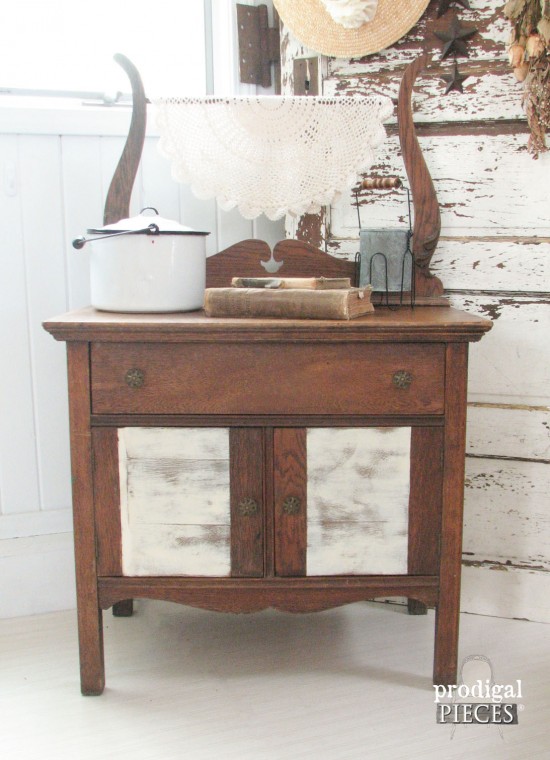 It's Antique Makeover Time with a Chair, a Foot Stool, and an Antique Wash Stand by Prodigal Pieces www.prodigalpieces.com #prodigalpieces