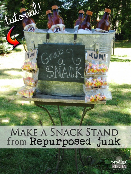 DIY Repurposed Snack & Beverage Stand Tutorial by Prodigal Pieces | prodigalpieces.com #prodigalpieces