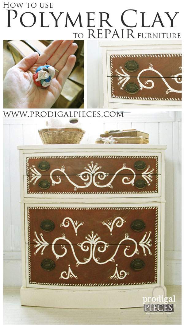 DIY: Repair Furniture with Polymer Clay by Prodigal Pieces www. prodigalpieces.com #prodigalpieces