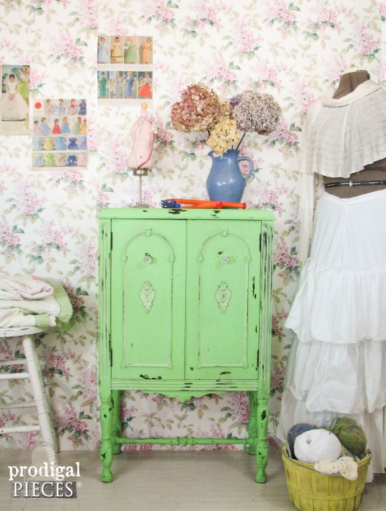 Antique Stereo Repurposed Into Sewing Cabinet by Prodigal Pieces www.prodigalpieces.com #prodigalpieces