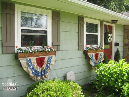 DIY Patriotic Fourth of July Bunting made from Thrifted Fabric - Celebrat Independance Day Thrifted Style by Prodigal Pieces www.prodigalpieces.com