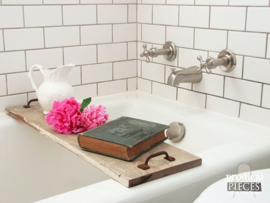Build a Bathtub Tray Using Reclaimed or New Wood and Repurposed Materials with this DIY Tutorial by Prodigal Pieces www.prodigalpieces.com #prodigalpieces