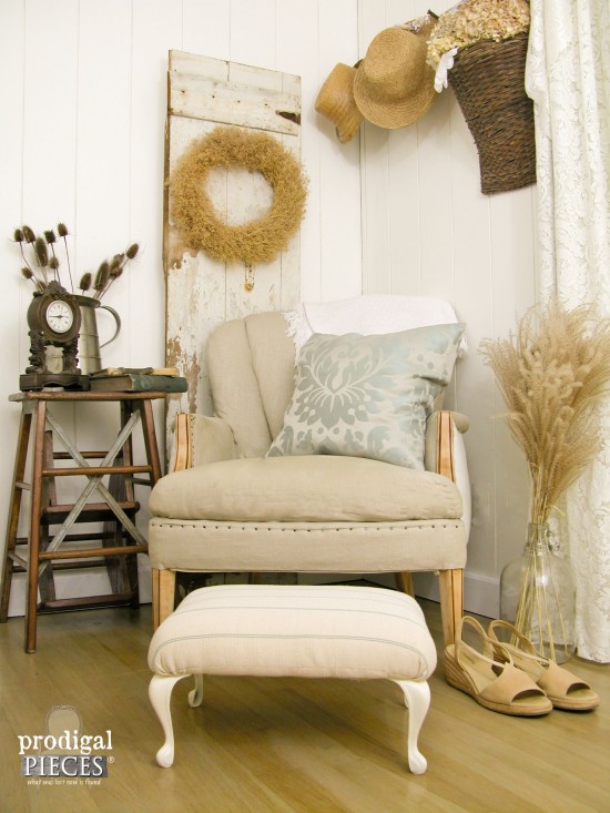 In 30 minutes, you can give a thrifted footstool a mini makeover by Prodigal Pieces www.prodigalpieces.com #prodigalpieces