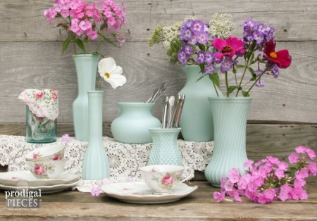 DIY: Thrifted Glass into Coordinating Collection - perfect party decor or arrangement by Prodigal Pieces www.prodigalpieces.com #prodigalpieces