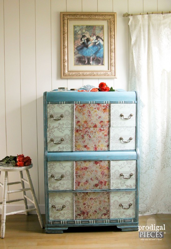 A left for trash dumpster dresser gets a makeover taking it from damsel in distress to Boho Chic DIVA by Prodigal Pieces | www.prodigalpieces.com