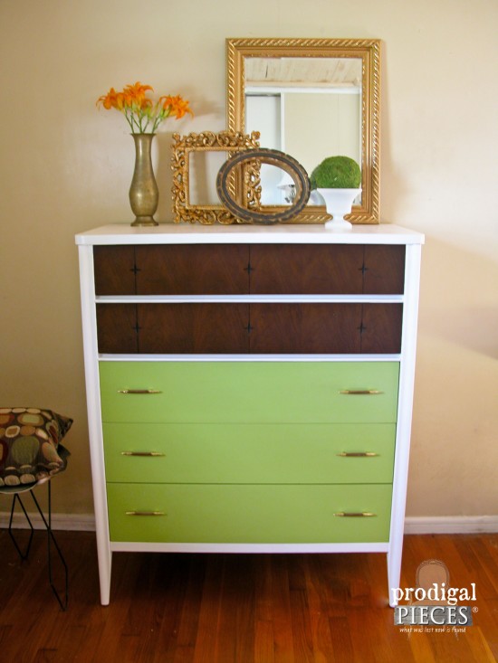 Mid Century Modern chest of drawers get a modern day update that gives it a funky new look by Prodigal Pieces www.prodigalpieces.com #prodigalpieces