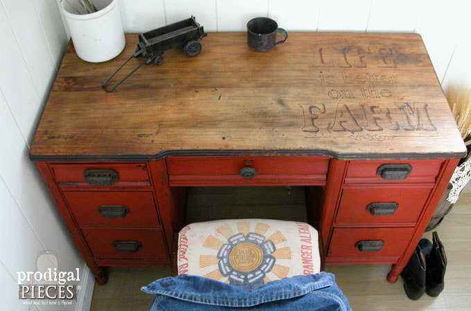 Featured Farmhouse Desk by Prodigal Pieces | www.prodigalpieces.com