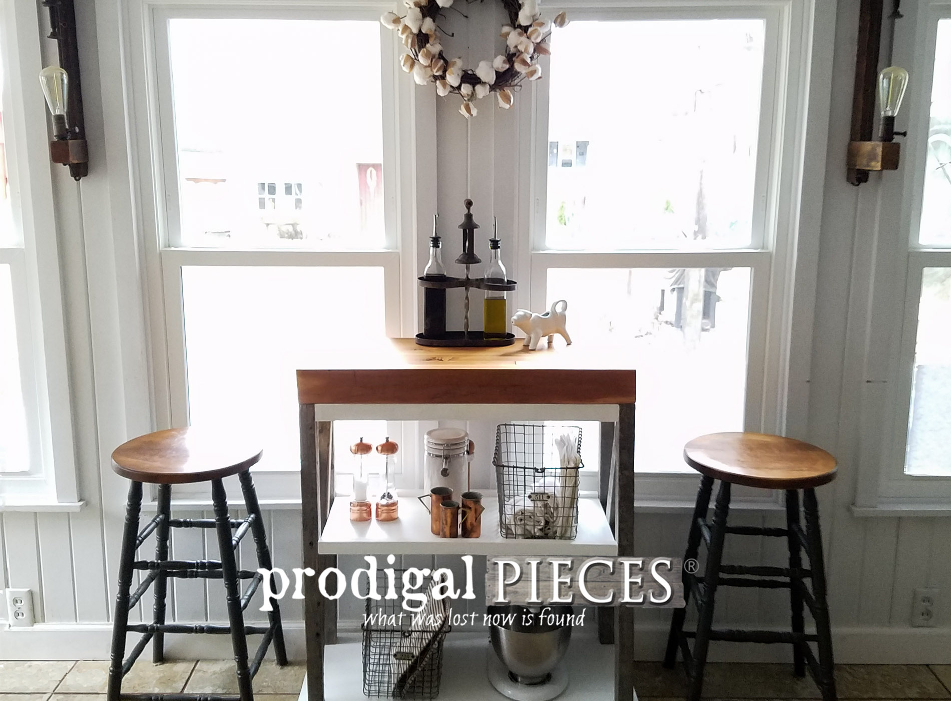 Featured DIY Butcher Block Cart Made from Repurposed Materials by Prodigal Pieces | prodigalpieces.com