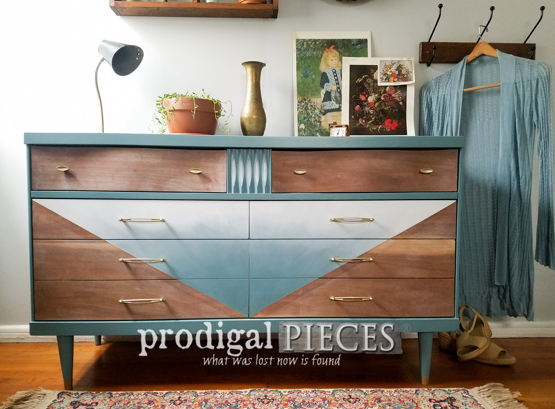 Featured Boho Mid Century Modern Dresser by Larissa of Prodigal Pieces | prodigalpieces.com