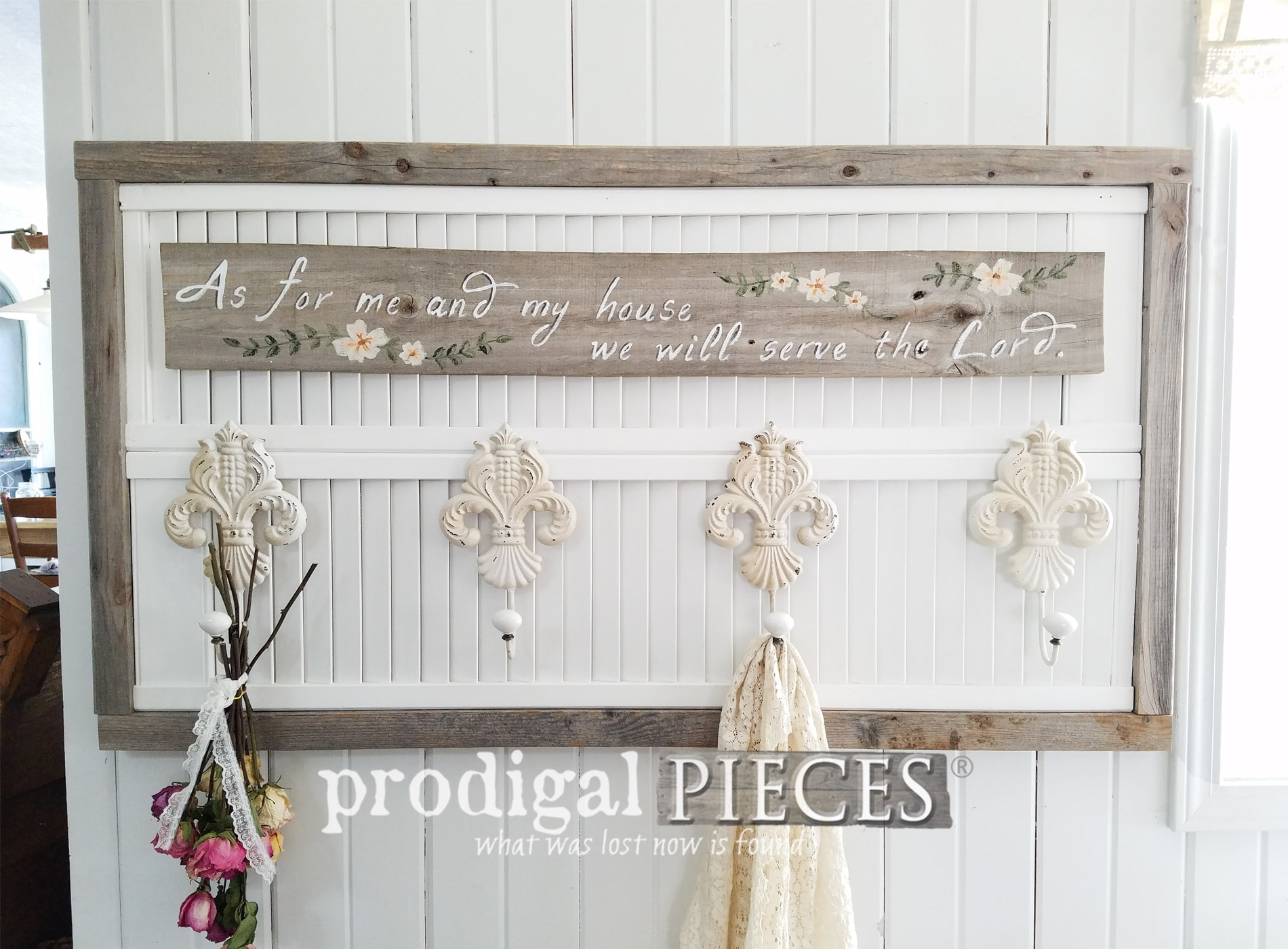 Featured Repurposed Louver Door Wall Art by Larissa of Prodigal Pieces | prodigalpieces.com