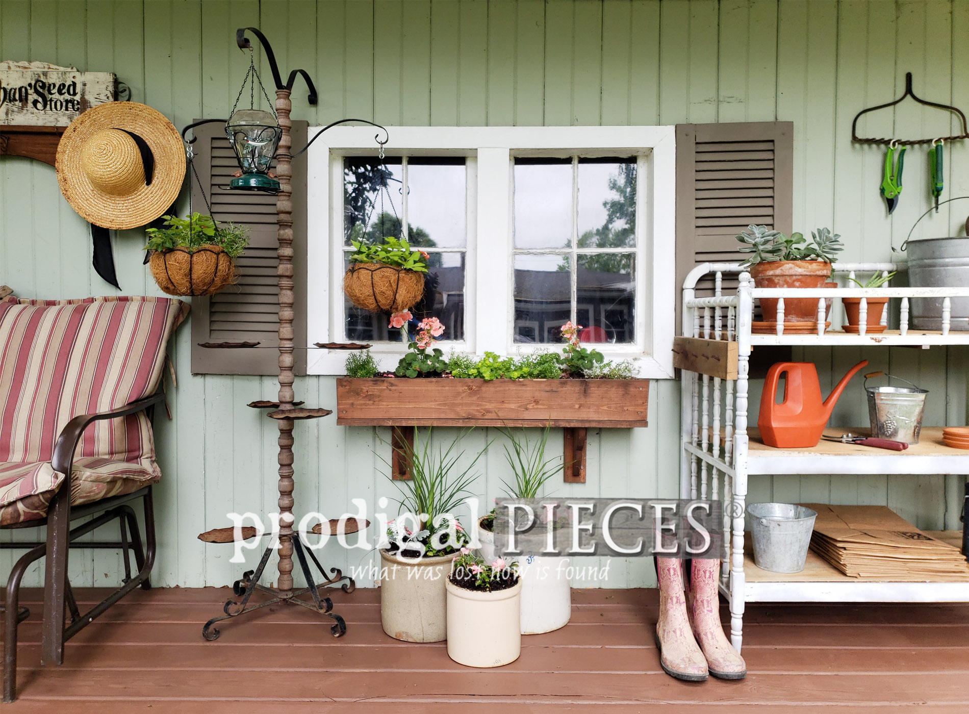 Featured Backyard Garden Shed Makeover and Update with Spring Decor by Larissa of Prodigal Pieces | prodigalpieces.com