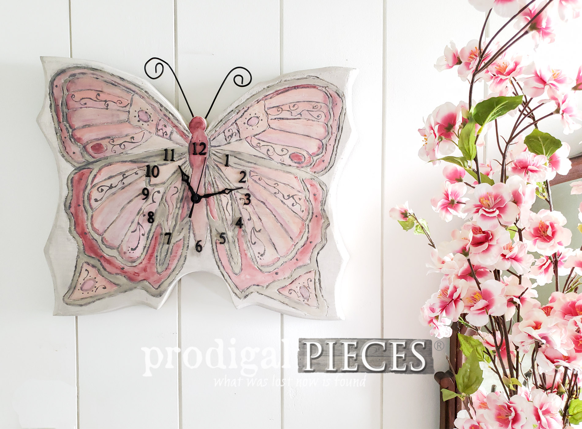 Featured Upcycled Clock Made into a Beautiful Butterfly by Larissa of Prodigal Pieces | prodigalpieces.com