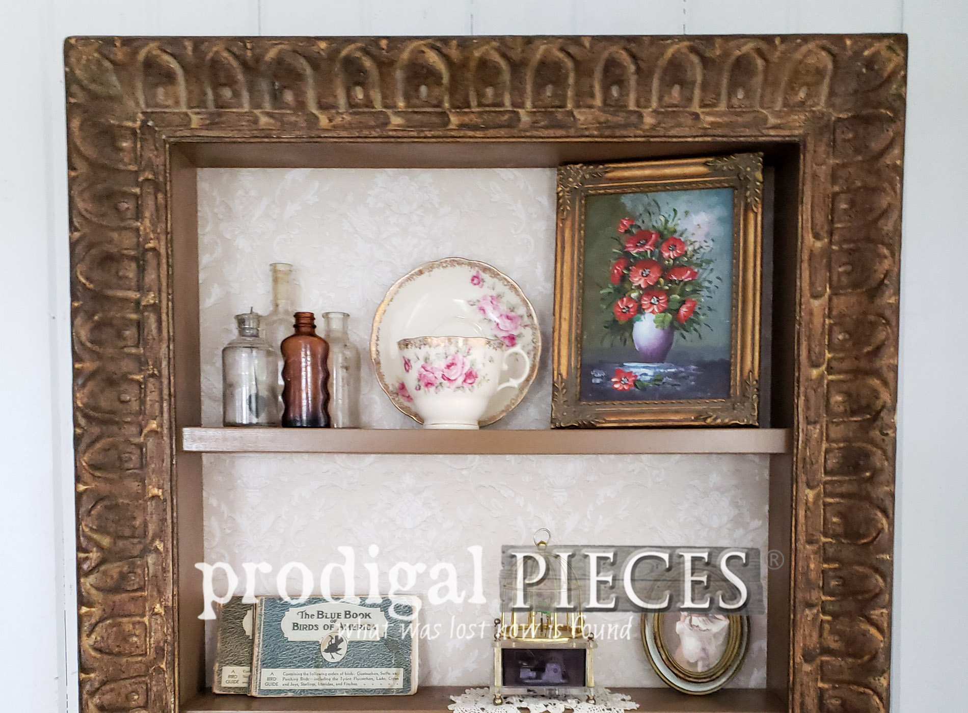 Featured Repurposed Picture Frames Turned Decorative Shelving by Larissa of Prodigal Pieces | prodigalpieces.com
