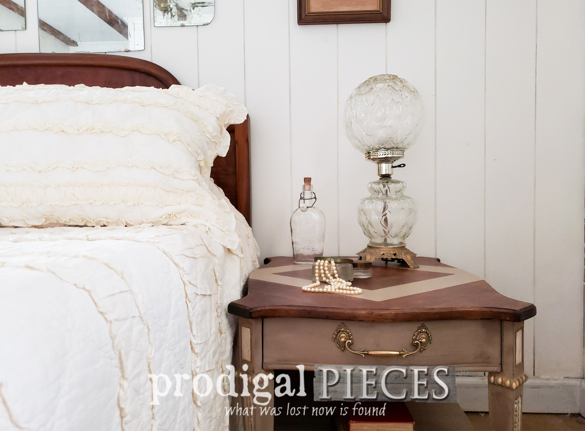 Featured Vintage Side Table Made New with Paint and Stain by Larissa of Prodigal Pieces | prodigalpieces.com