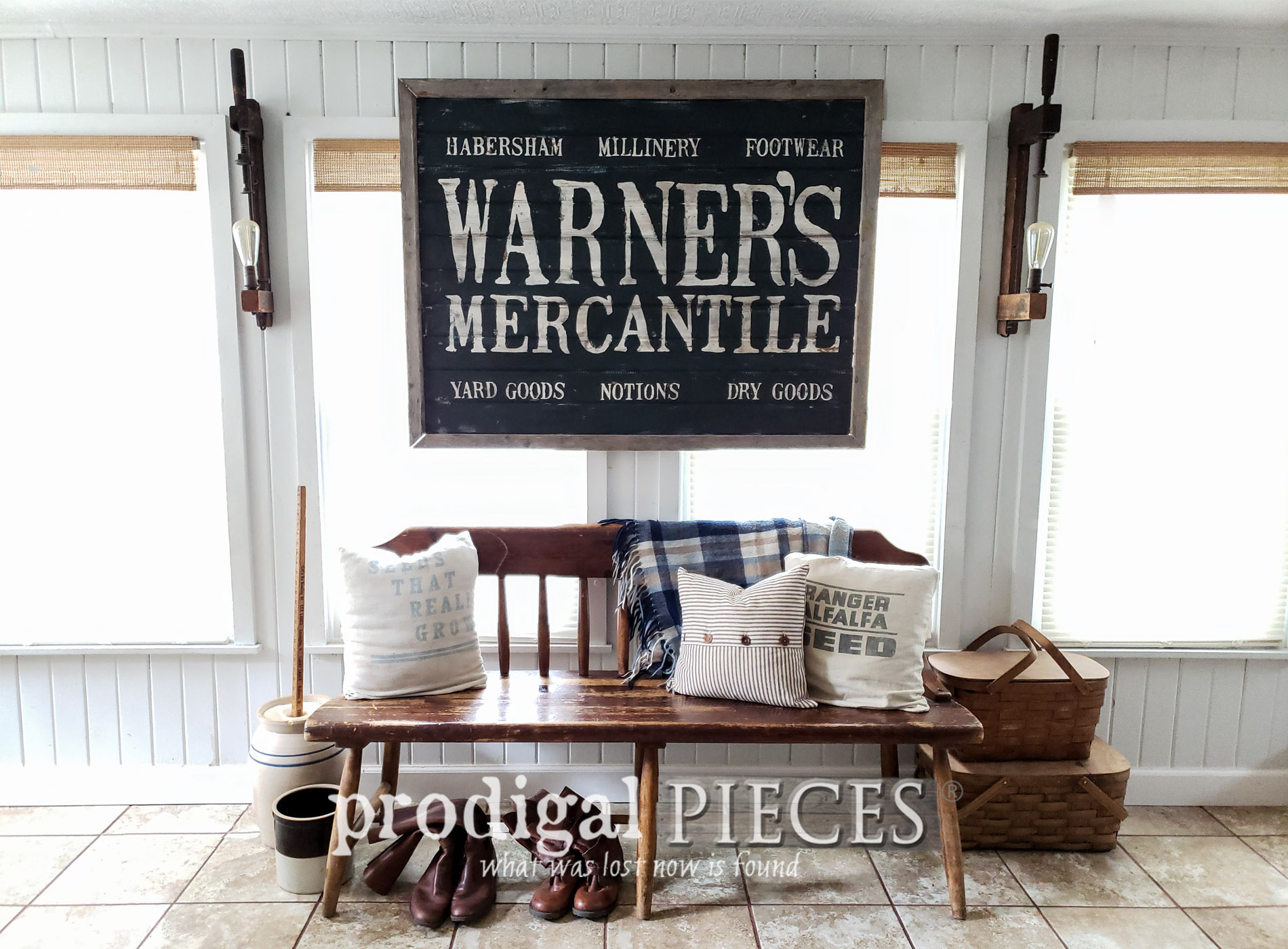 Featured DIY Antique Sign with Video Tutorial by Larissa of Prodigal Pieces | prodigalpieces.com