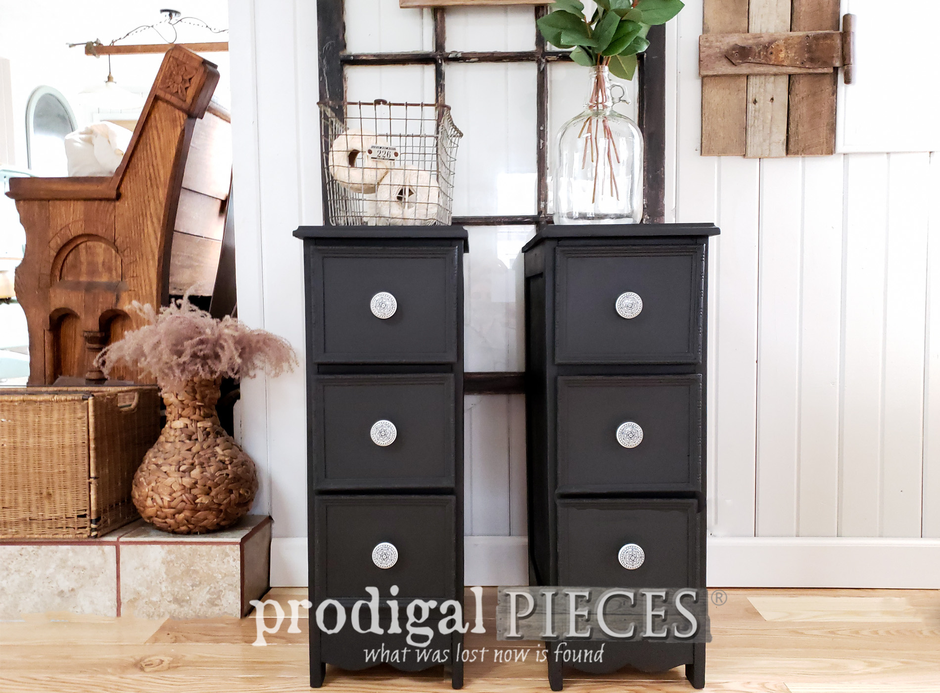 Featured Upcycled Desk into Nightstands with Step-by-Step Video Tutorial by Larissa of Prodigal Pieces | prodigalpieces.com #prodigalpieces #diy #handmade #vintage #furniture #home #shopping #homedecor #homedecorideas