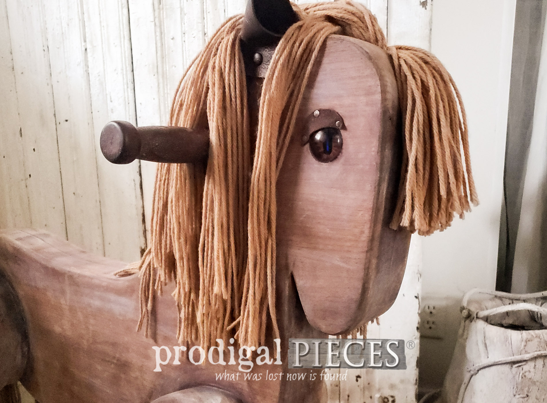 Featured Vintage Rocking Horse Restored & Refinished by Larissa of Prodigal Pieces | Details at prodigalpieces.com #prodigalpieces #diy #farmhouse #kids #toys #handmade #home #homedecor #baby #nursery
