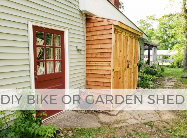Build a DIY Bike or Garden Shed with this tutorial by Larissa of Prodigal Pieces | prodigalpieces.com #prodigalpieces