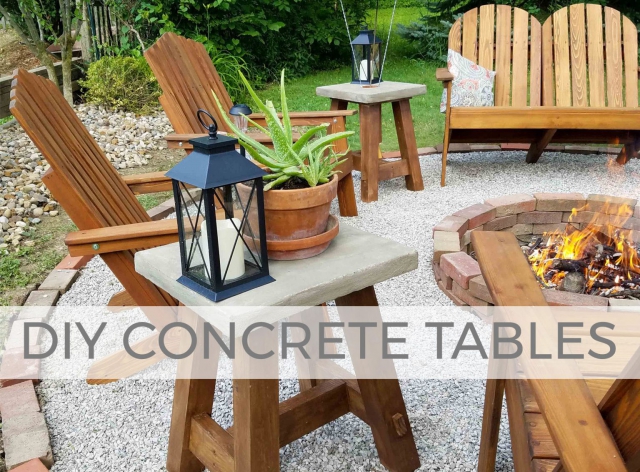 Build these DIY Concrete tables for indoor or outdoor decor by Larissa of Prodigal Pieces | prodigalpieces.com #prodigalpieces