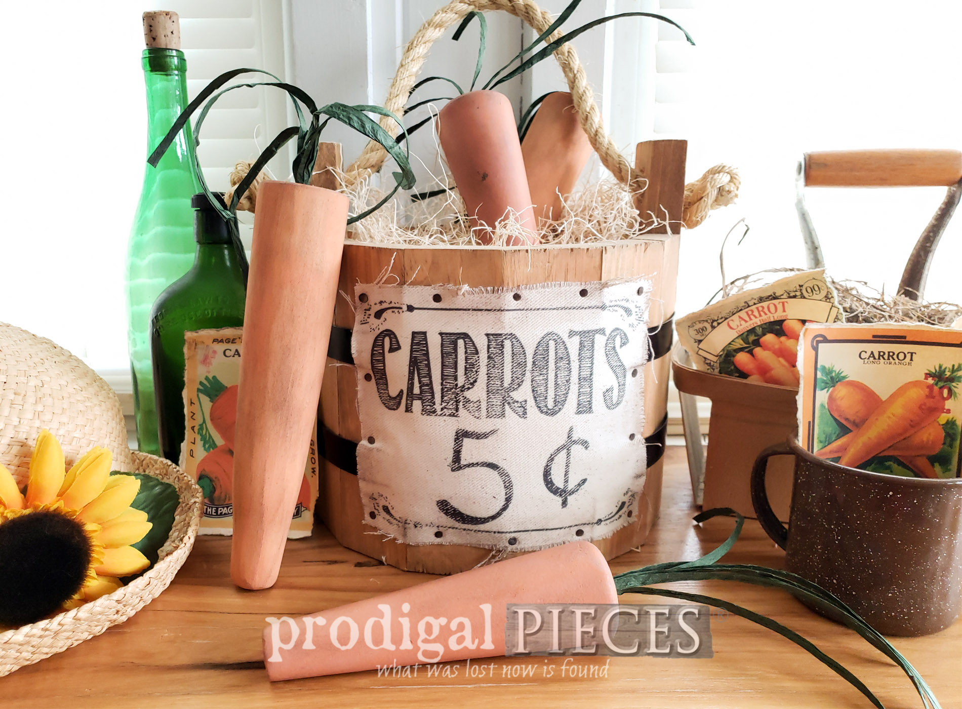 Featured DIY Rustic Carrots for Spring Decor Made from Upcycled Furniture Legs by Larissa of Prodigal Pieces | prodigalpieces.com #prodigalpieces #diy #handmade #home #farmhouse #spring #homedecor #crafts