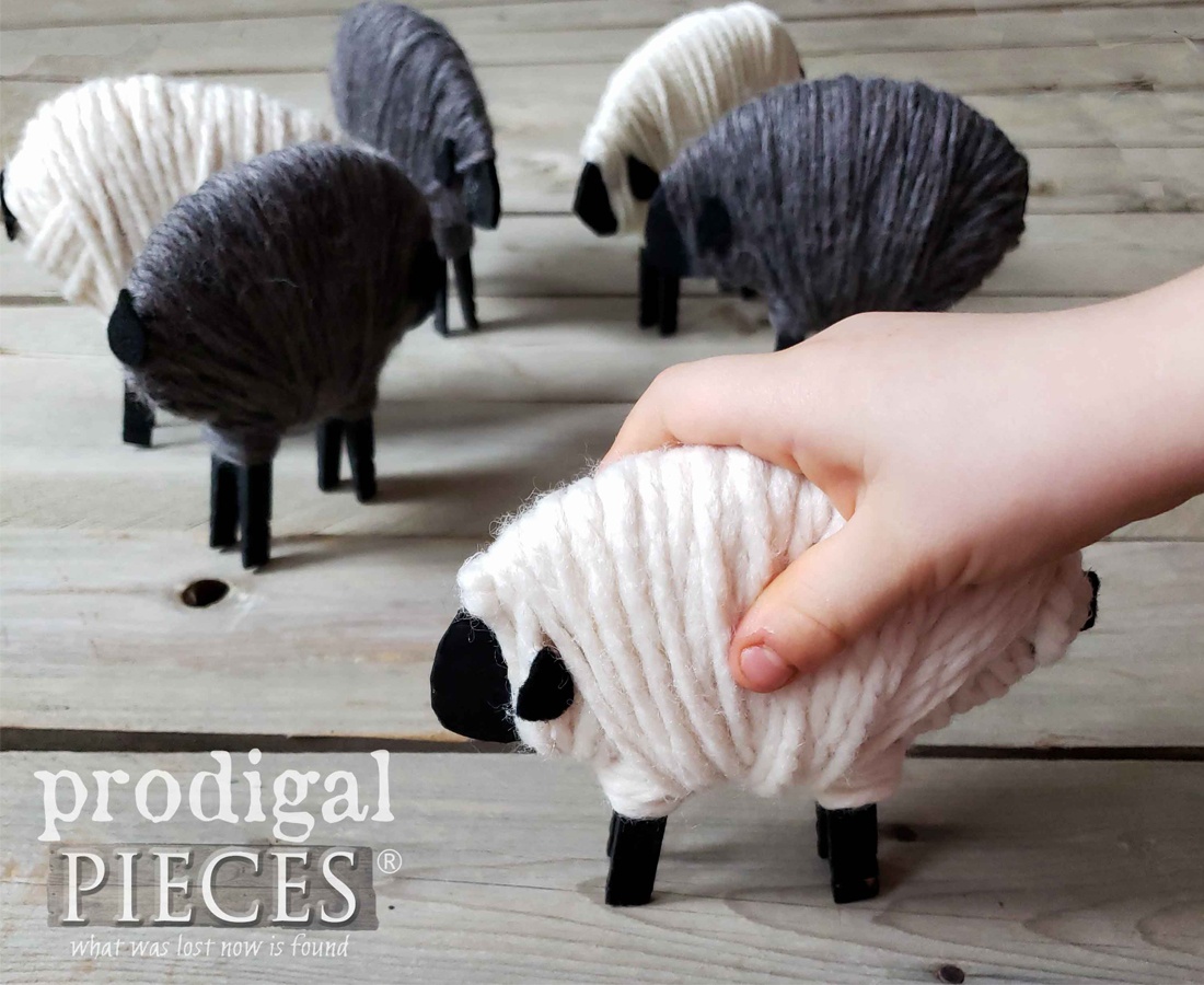 Adorable Clothespin Sheep Tutorial by Larissa of Prodigal Pieces | prodigalpieces.com