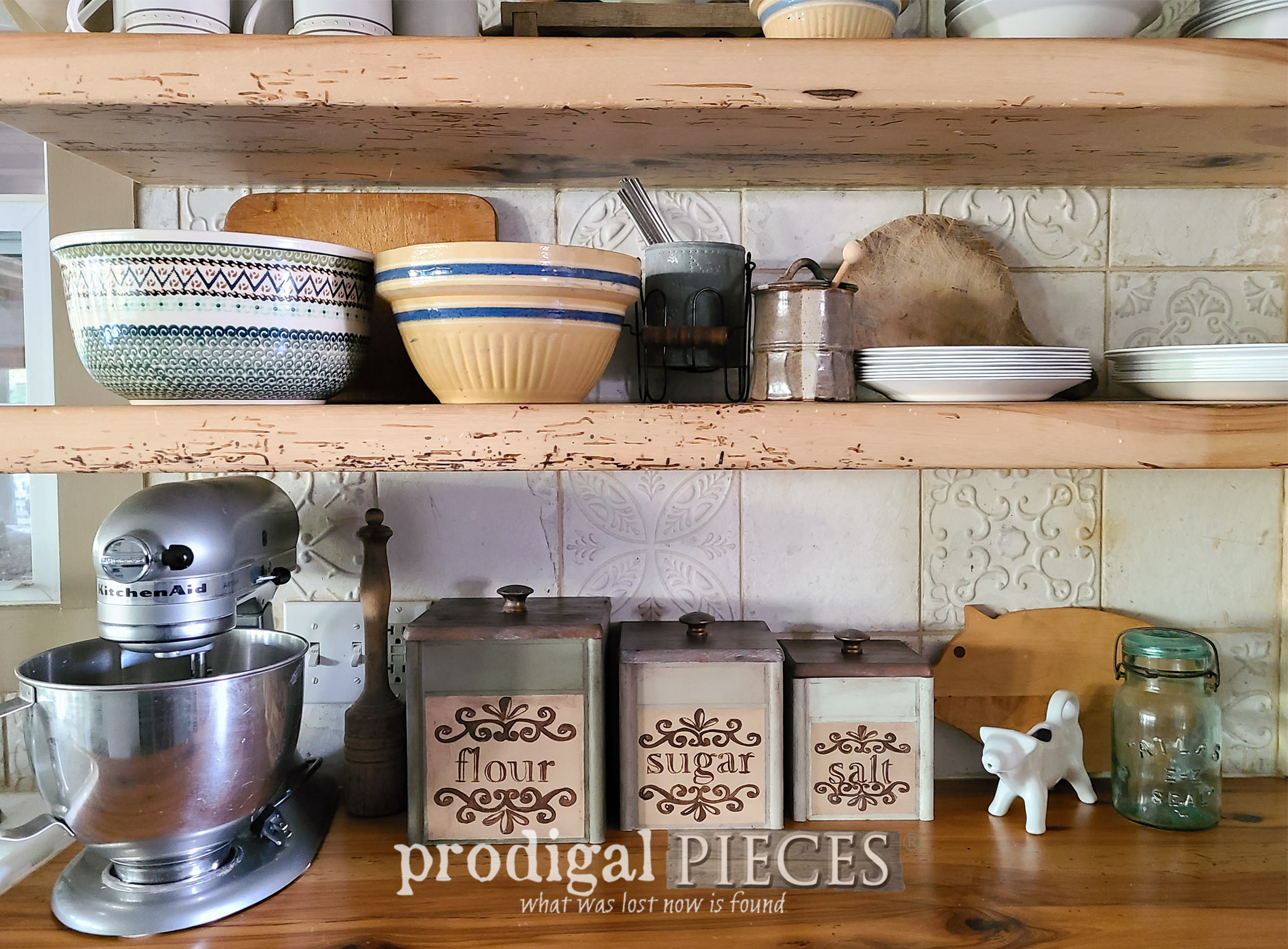 Featured Thrifted Kitchen Canisters with a Vintage Makeover by Larissa of Prodgial Pieces | prodigalpieces.com #prodigalpieces #farmhouse #vintage #home #homedecor #kitchen