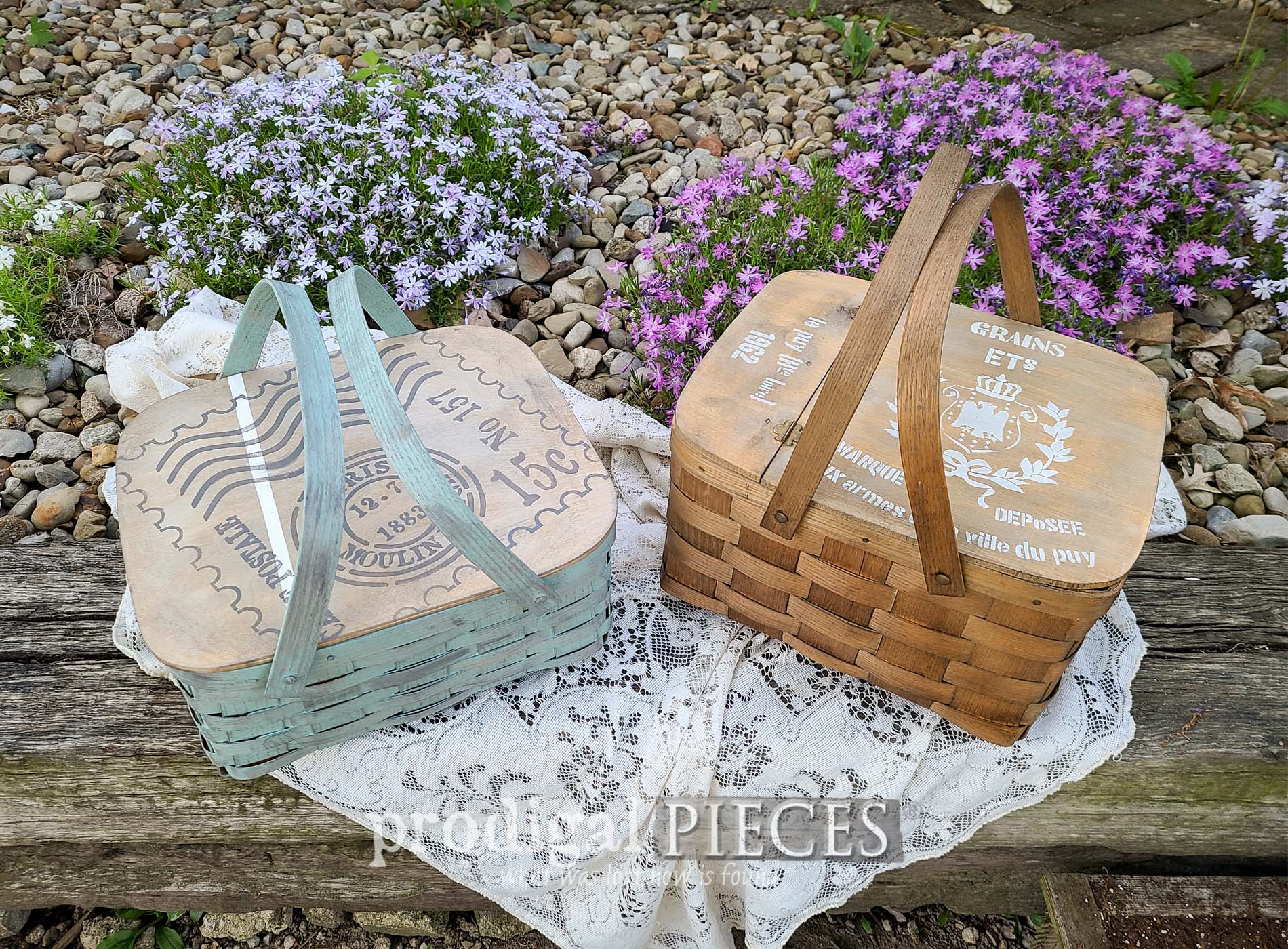 Featured Upcycled Picnic Baskets for Farmhouse Decor by Larissa of Prodigal Pieces | prodigalpieces.com #prodigalpieces #diy #summer #picnic #farmhouse #cotttage