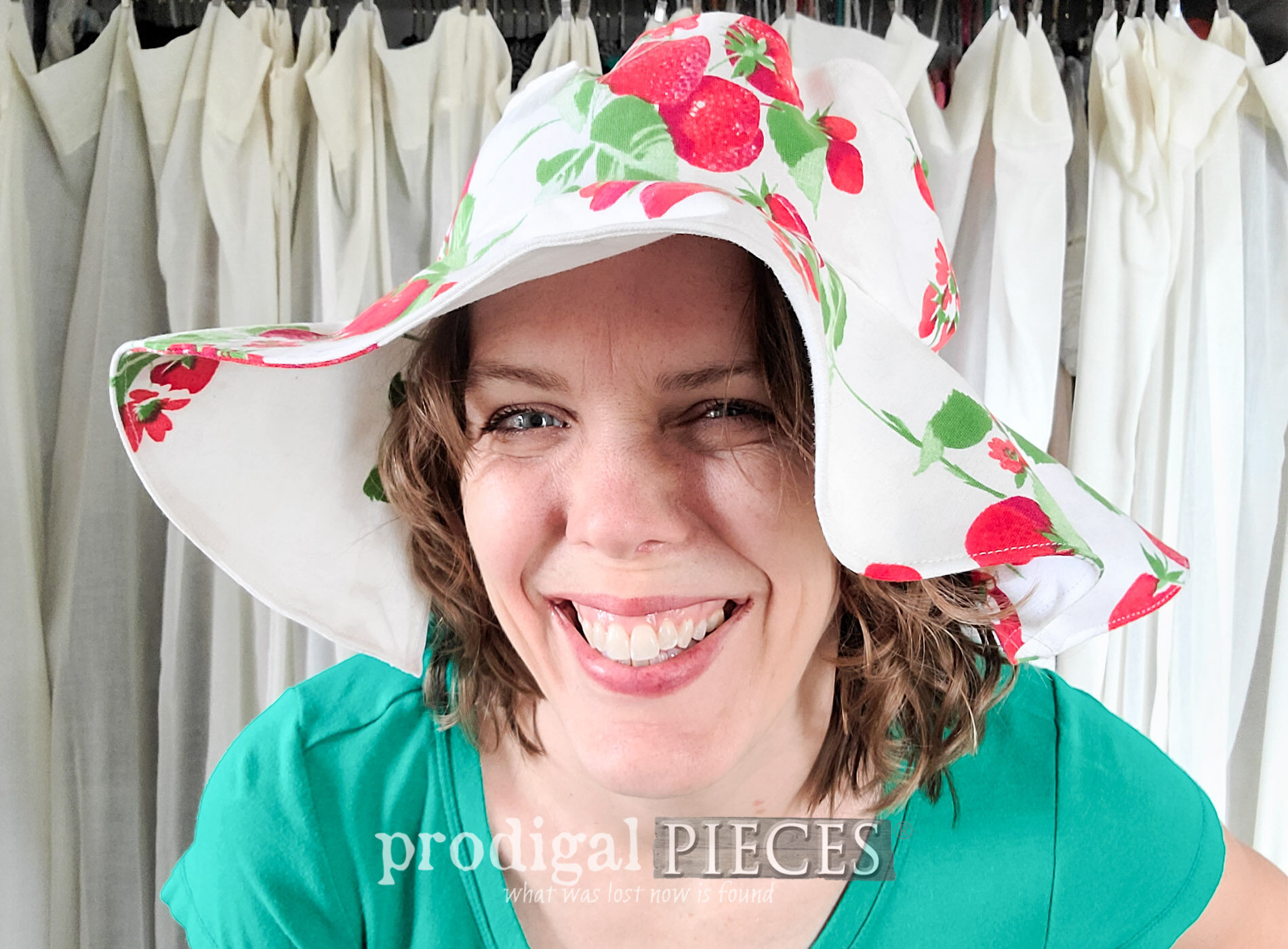 Featured DIY Bucket Hat from Refashioned Vintage Tablecloth by Larissa of Prodigal Pieces | prodigalpieces.com #prodigalpieces #refashion